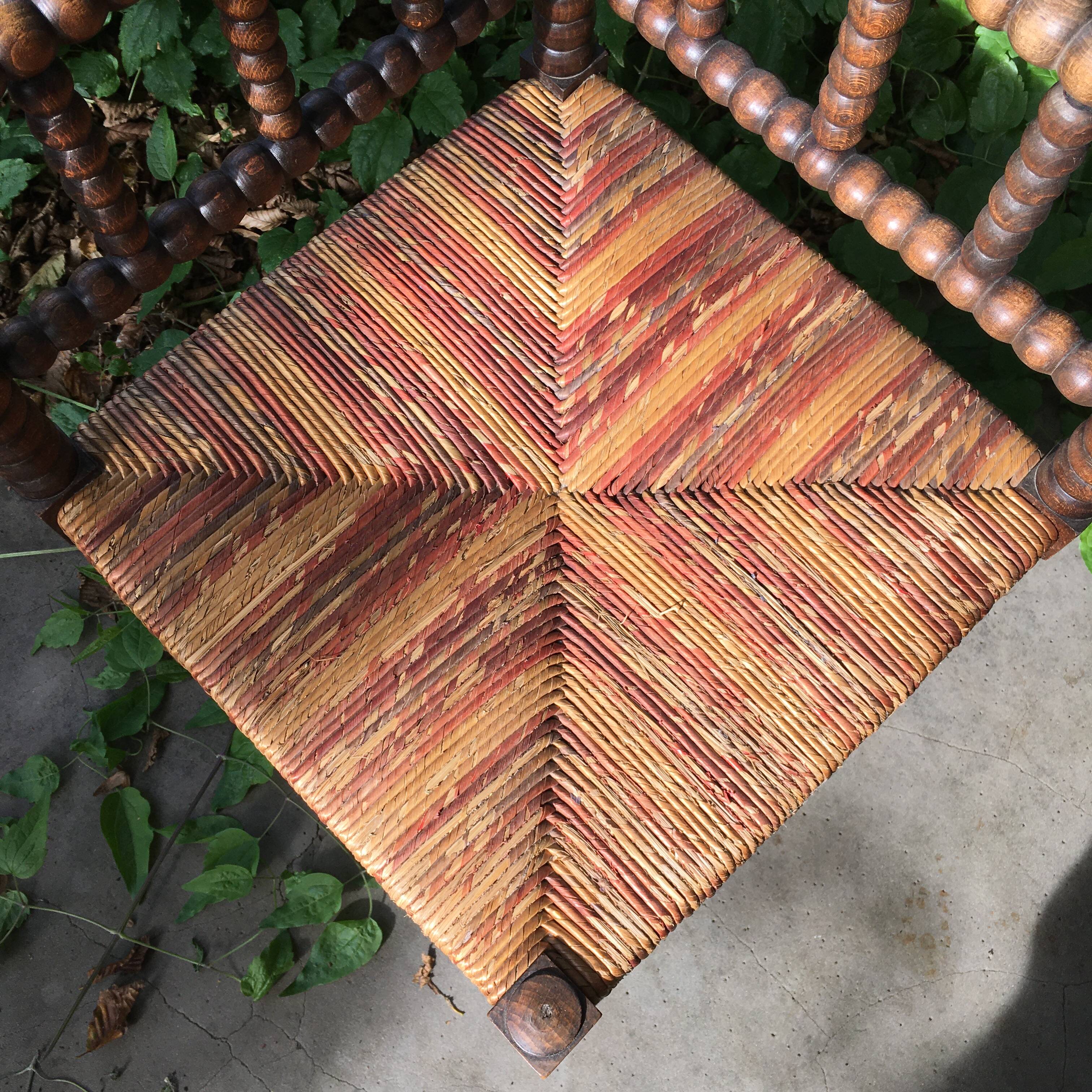 Pearl Turned Wood Corner Chair