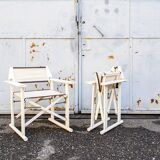 White lacquered wooden folding chairs by Carlo Hauner for Fratelli Reguitti, 1968, set of 2.