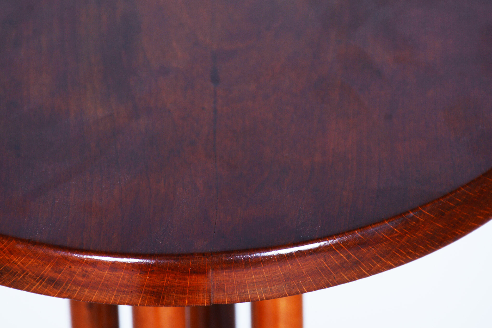 Restored art deco pedestal, beech, walnut, 1920s, czechia