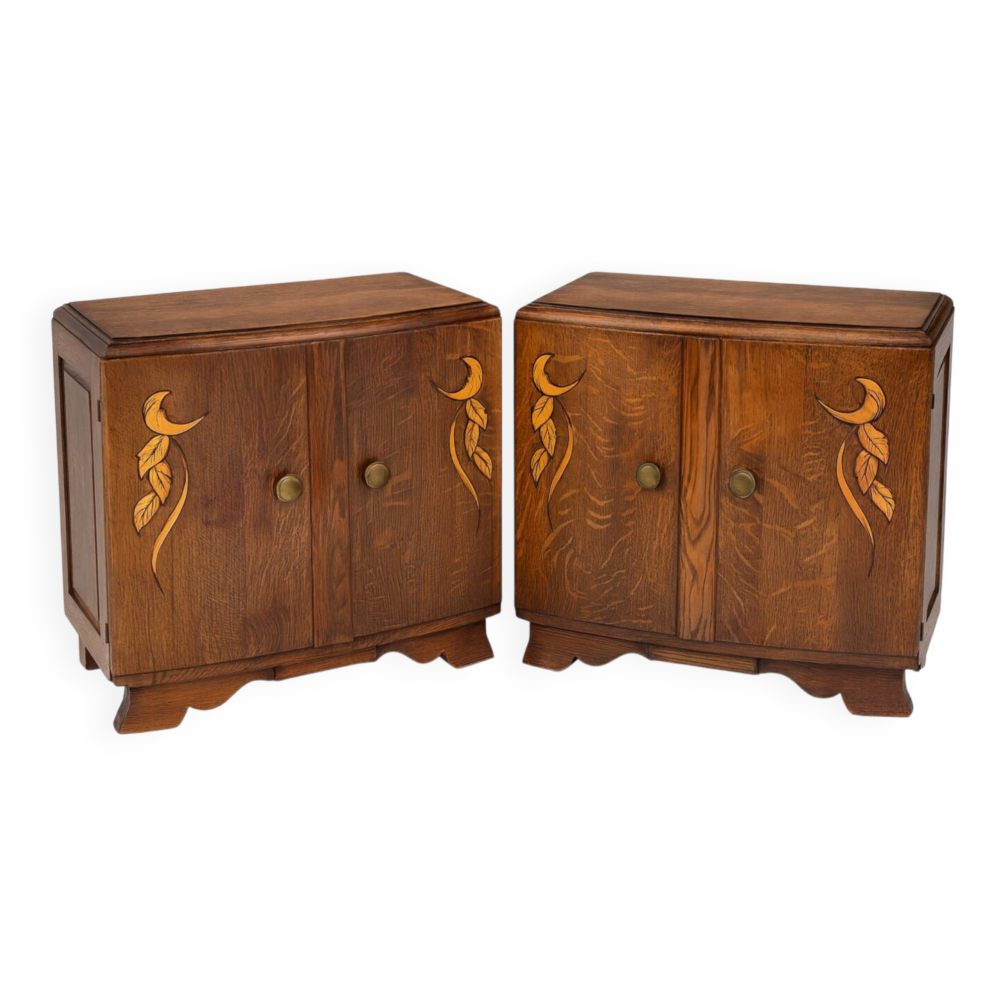 Pair of vintage art deco bedside tables from the 1950s