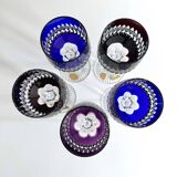 Collection of 5 lead crystal glasses "Austen Bodenmais", coloured glass
