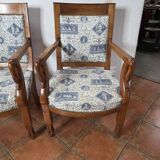 Pair of 19th century restoration armchairs in cherry wood