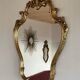 Miroir mural style baroque ancien moulures dorées