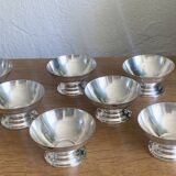 7 silver metal ice cream cups