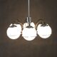 Lustre italien en chrome et verre opalin Targetti Sankey des années 1970