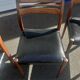 Scandinavian chairs in teak and black skaï.