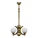 Art Deco Brass and Glass Chandelier by Gocar, 1910s, Restored