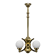 Art Deco Brass and Glass Chandelier by Gocar, 1910s, Restored