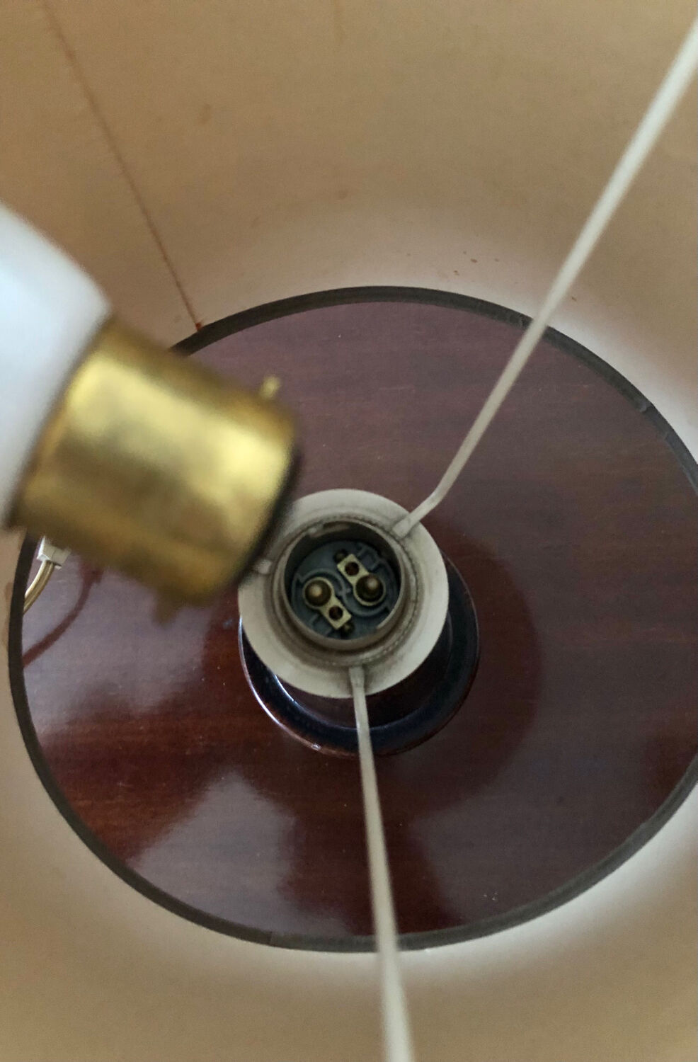 Table lamp wood and jute