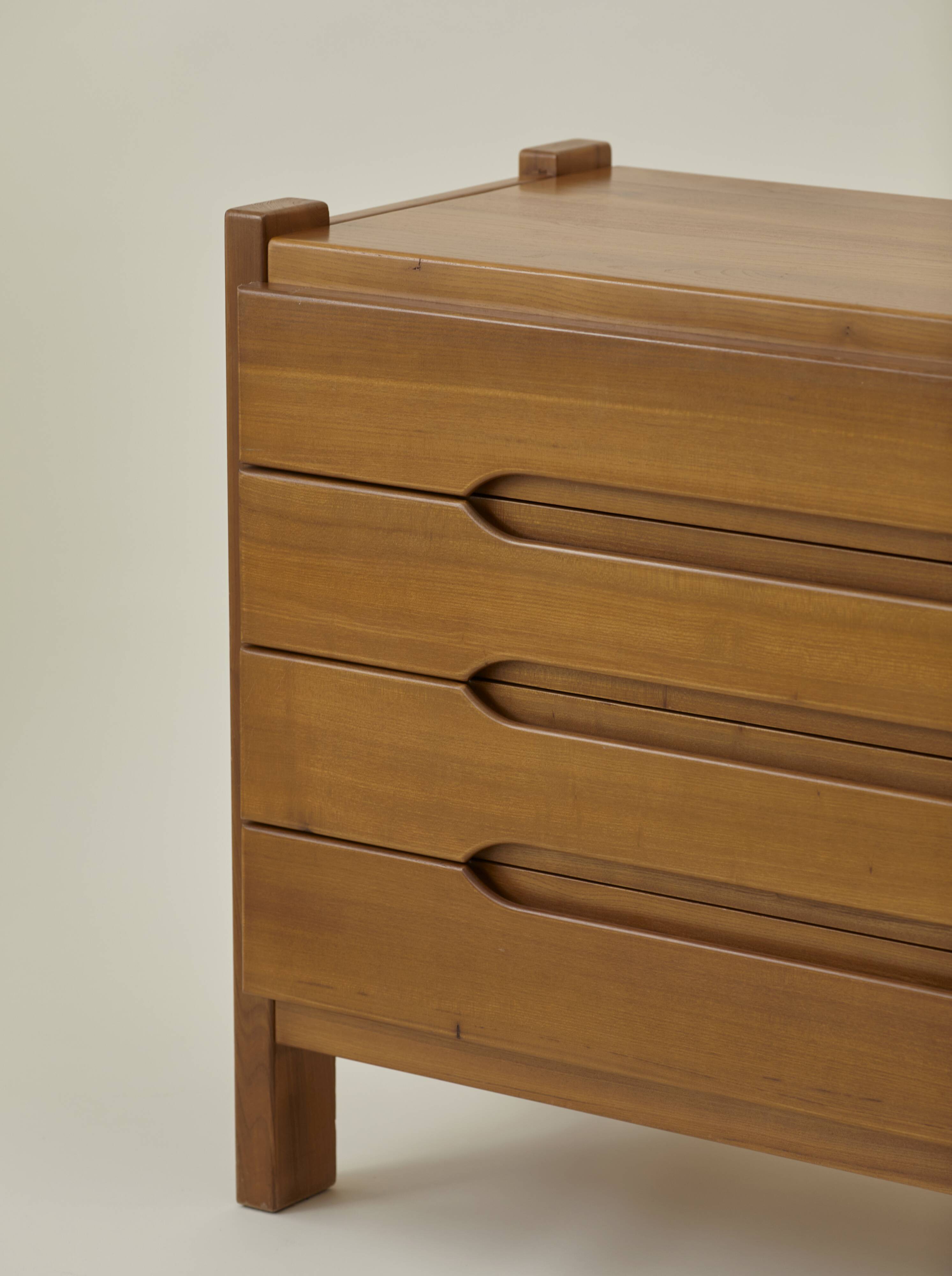 Maison Regain blond elm chest of drawers vintage circa 1970