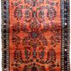 Handmade antique Persian Sarouk rug 106cm x 161cm 1900s -1B694