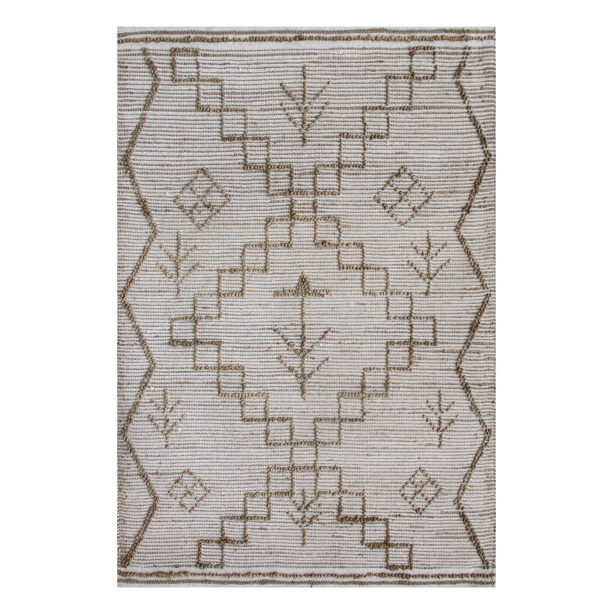 Hemp and wool carpet 160x230 ethnic motifs