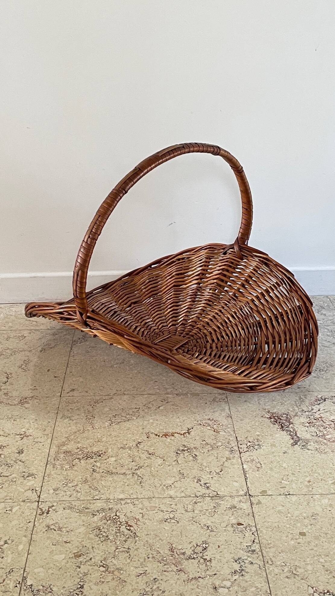 Vintage Rattan Log Basket
