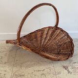 Vintage Rattan Log Basket