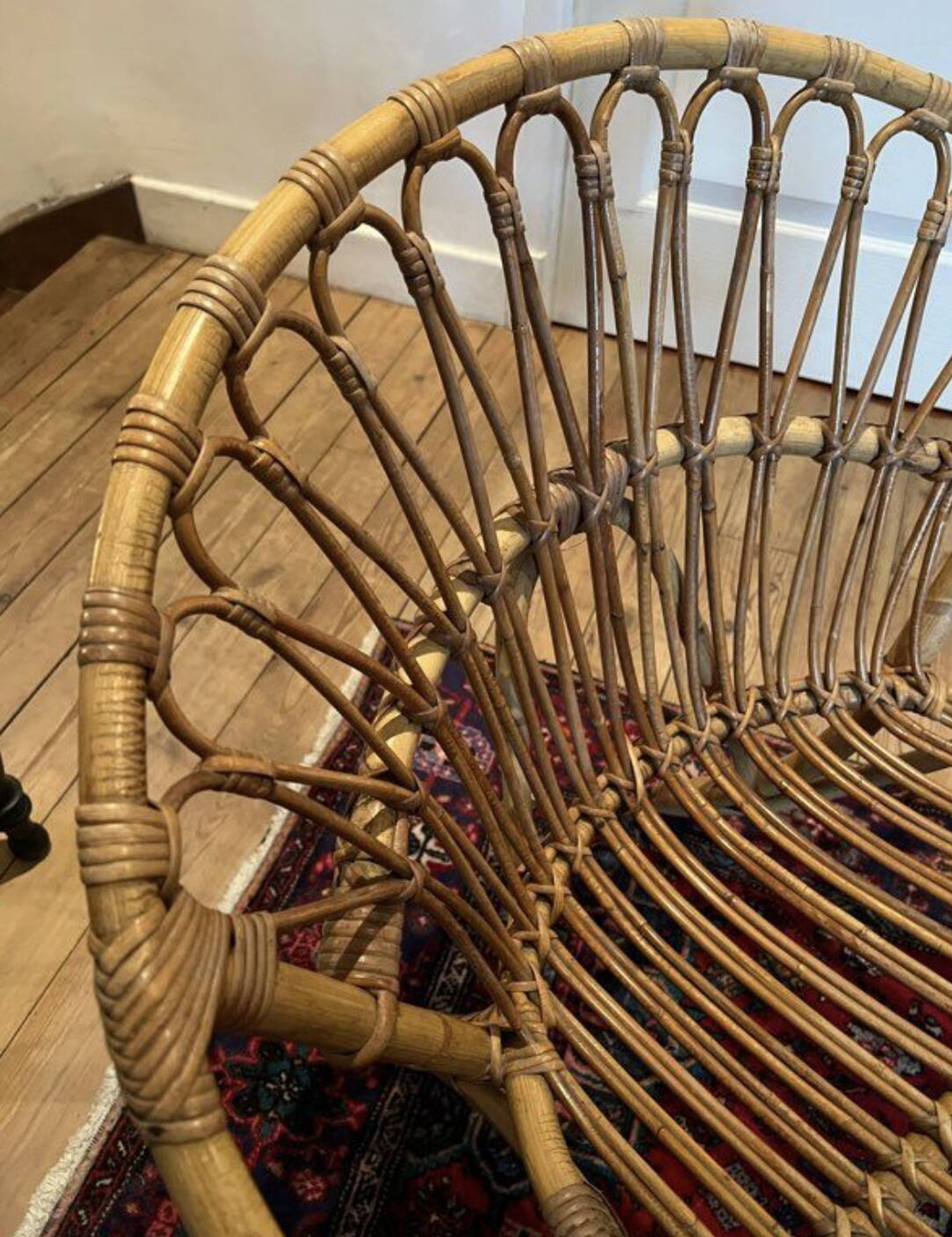Pair of vintage rattan armchairs – 60s/70s design