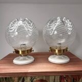 Pair of vintage globe wall lights