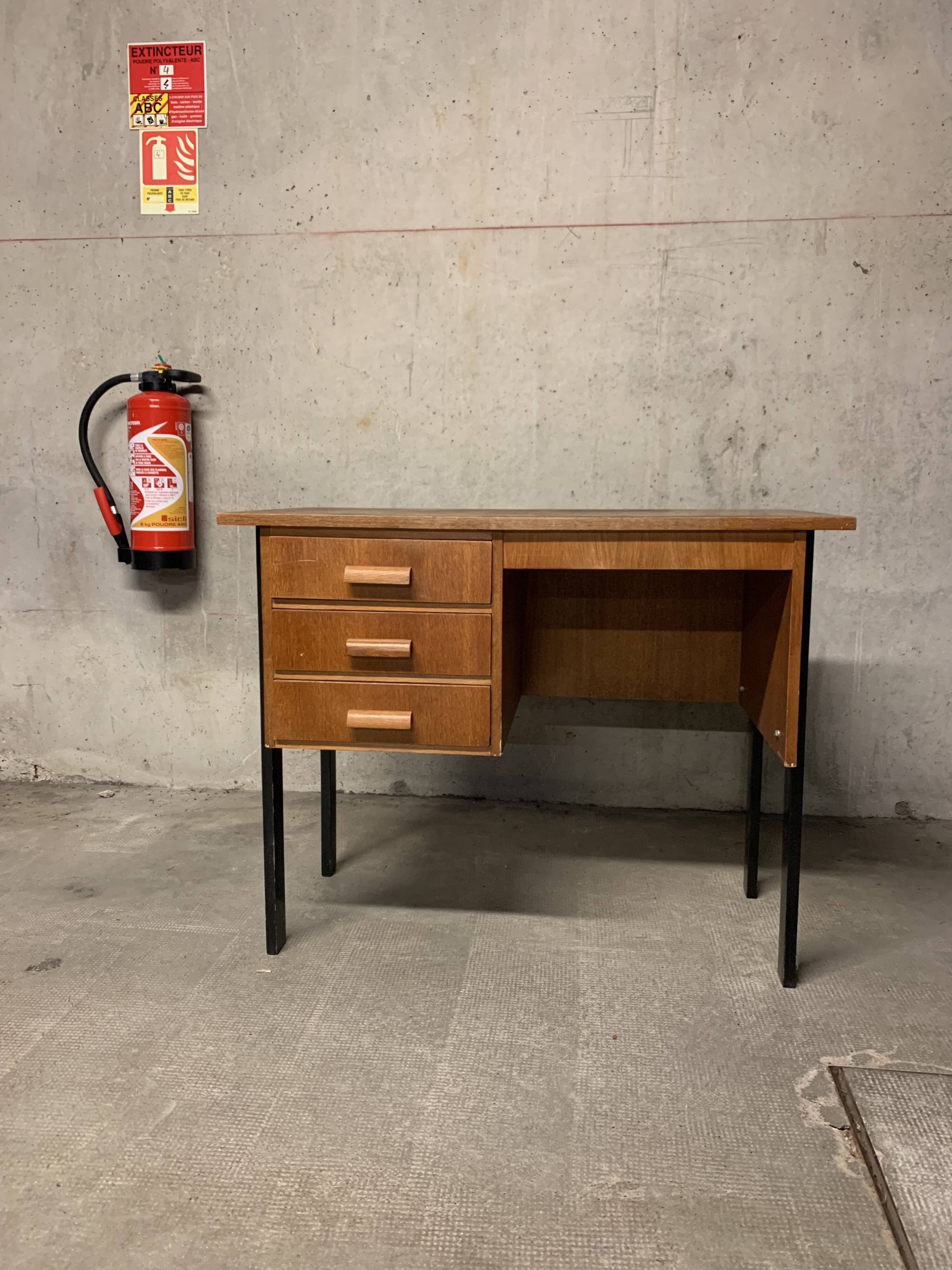 Vintage Look Wooden Desk Retro Design 1950 1960