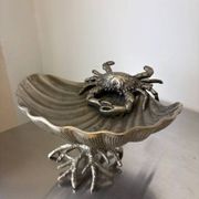Crab & Shell aluminium centerpiece, France, 1980s