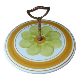 Old cheese platter handmade decoration earthenware from salins france decoration bohemian vintage cuisine
