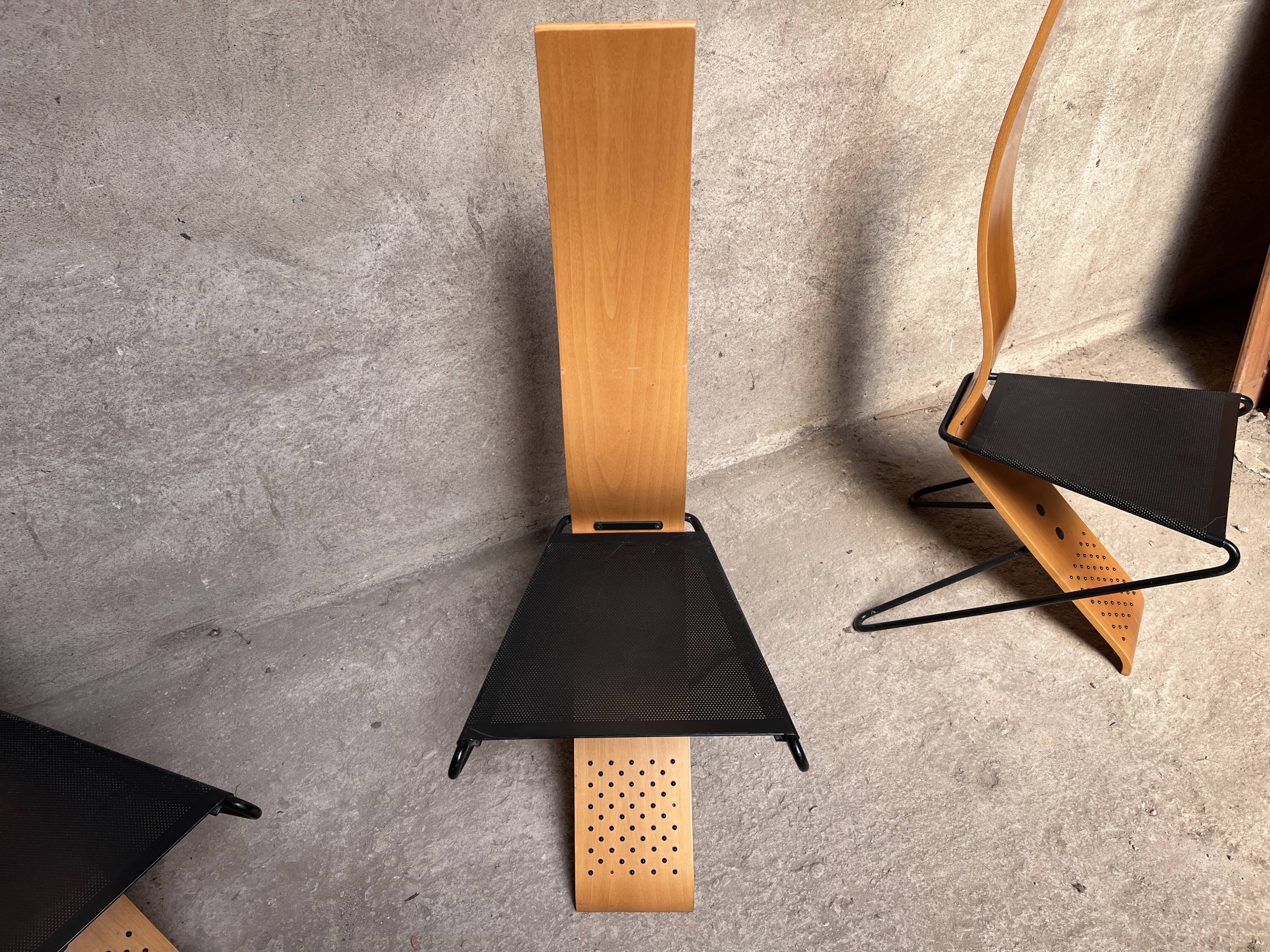 Series of 4 Chairs by Pietro Arosio for Airon 1980