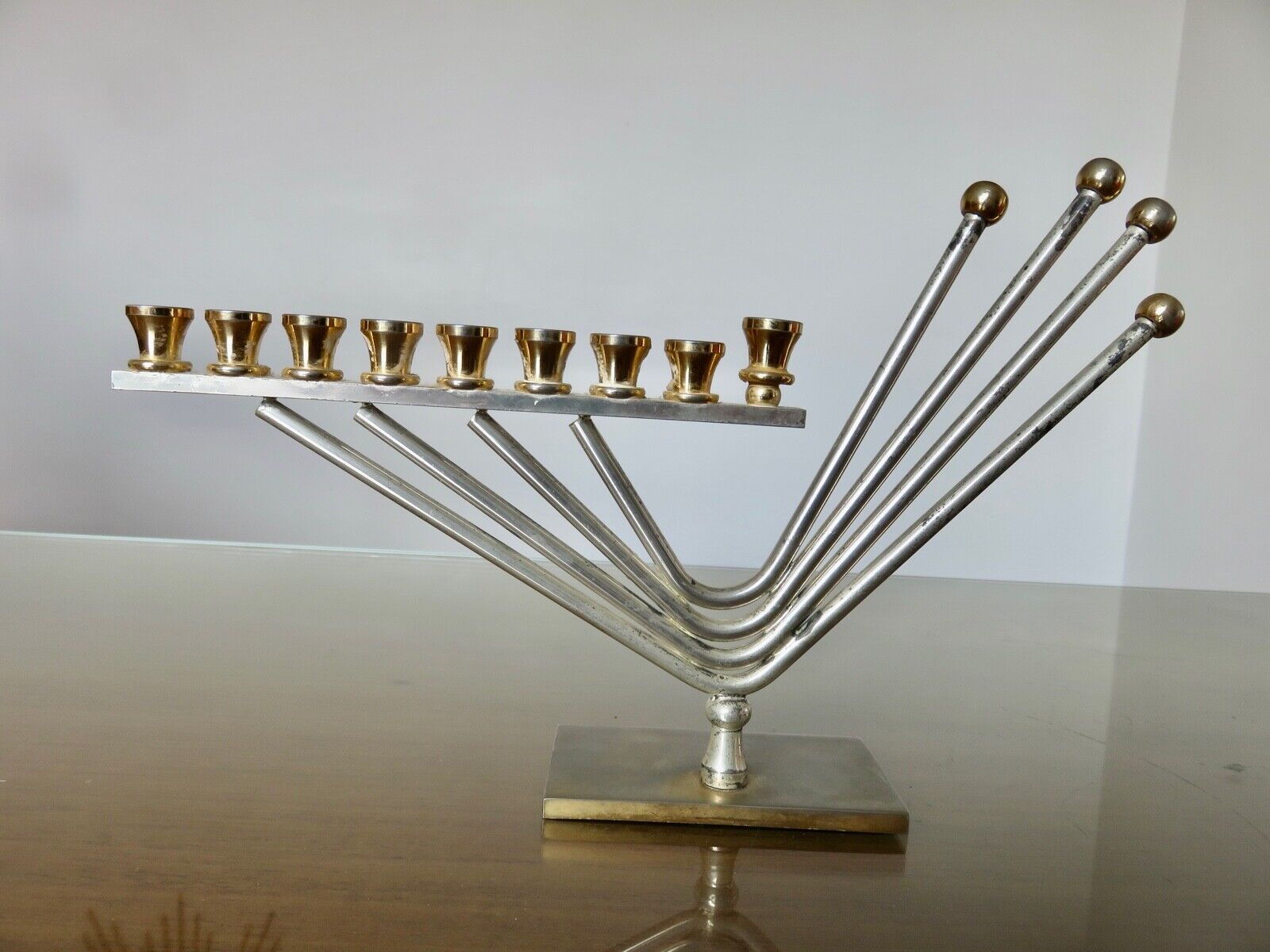 Menorah hanukkah candle holder with 9 candles design Korem 1970