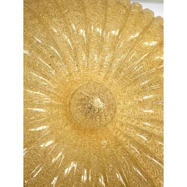 Venetian Amber Graniglia Budino Murano Glass Flush Mount by Simoeng