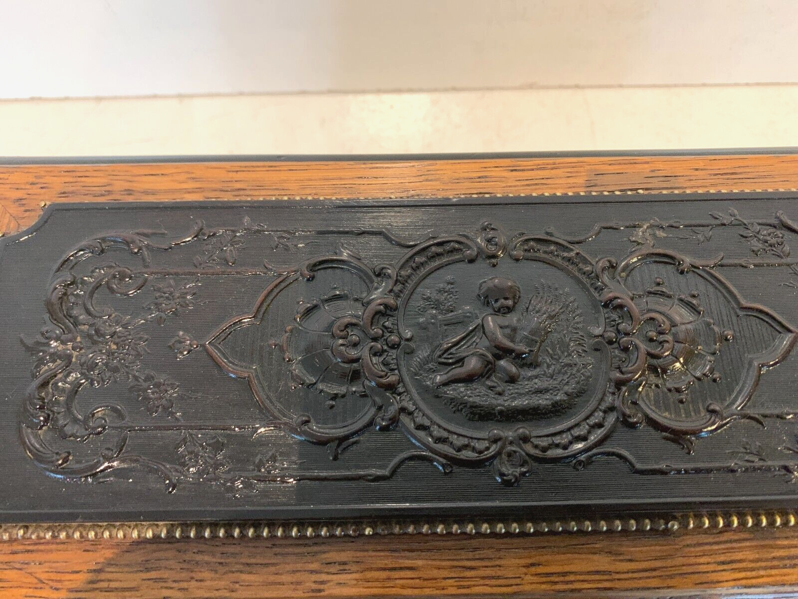 Jewelry Box Napoleon III in black wood carved XIX century