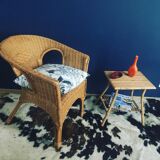 Pair of vintage wicker armchairs