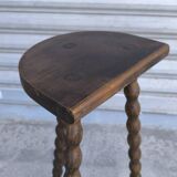 Turned wooden tripod stool
