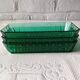 3 Arcoroc bowls in vintage emerald green molded glass