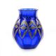 Art Deco vase, blue crystal, Poland, 1930s
