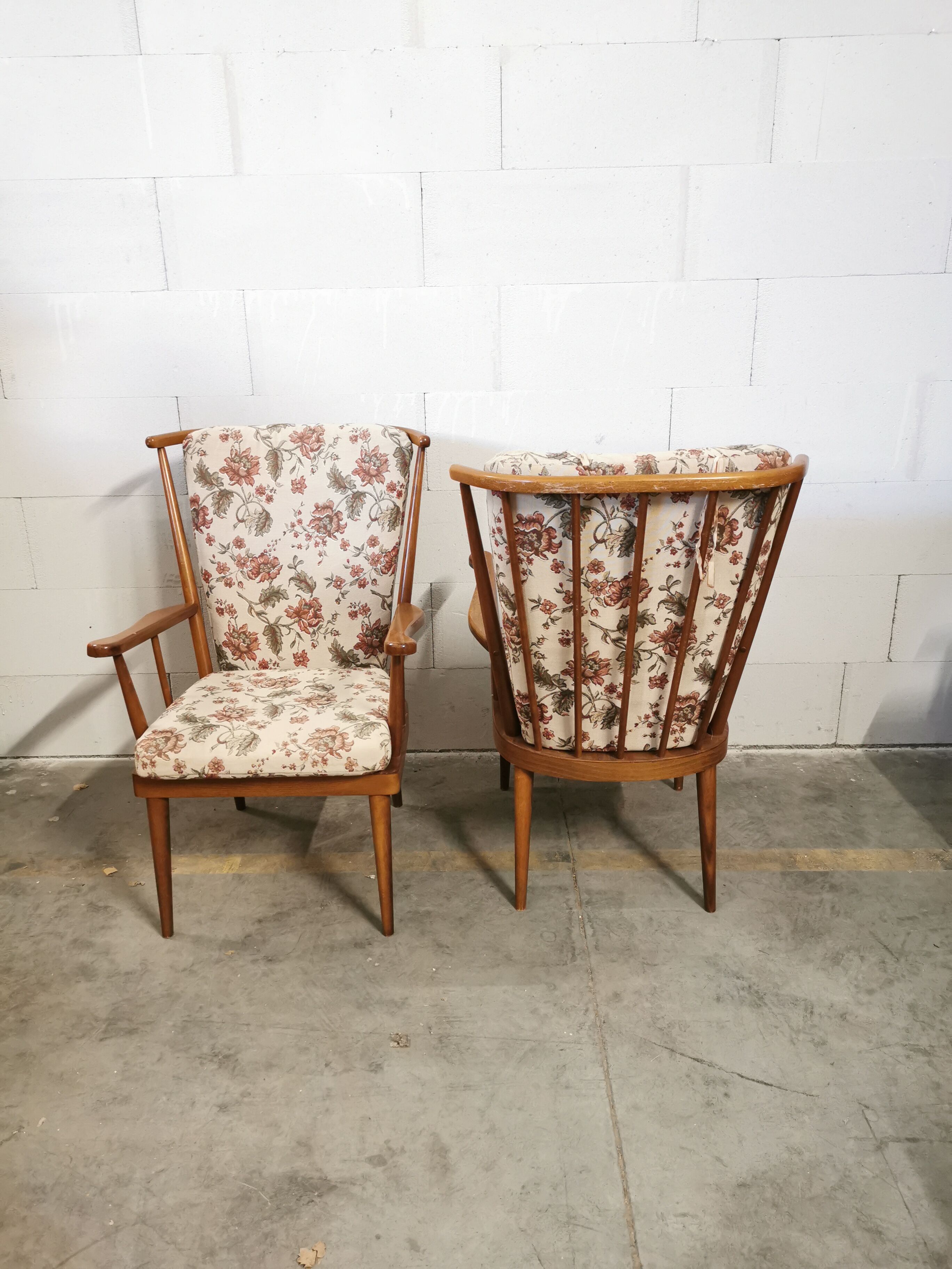 Pair of Baumann fan armchairs
