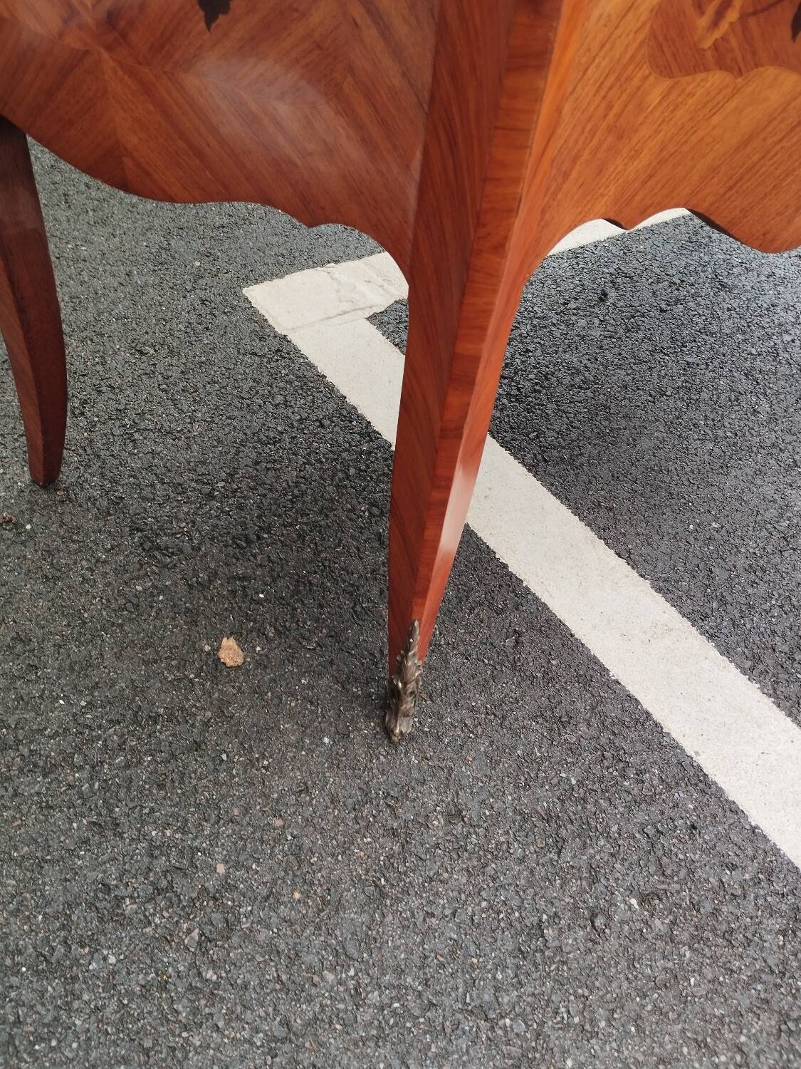 Old louis xv style marquetry chest of drawers