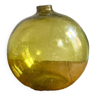 Spherical bubble blown glass vase