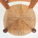 Vintage wooden chair with rush seating