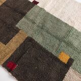 Moroccan Berber boujaad ecru carpet with colorful patterns 255x175cm