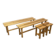 Ensemble 2 bancs et 2 tabourets en pin style montagnard 1970