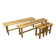 Ensemble 2 bancs et 2 tabourets en pin style montagnard 1970