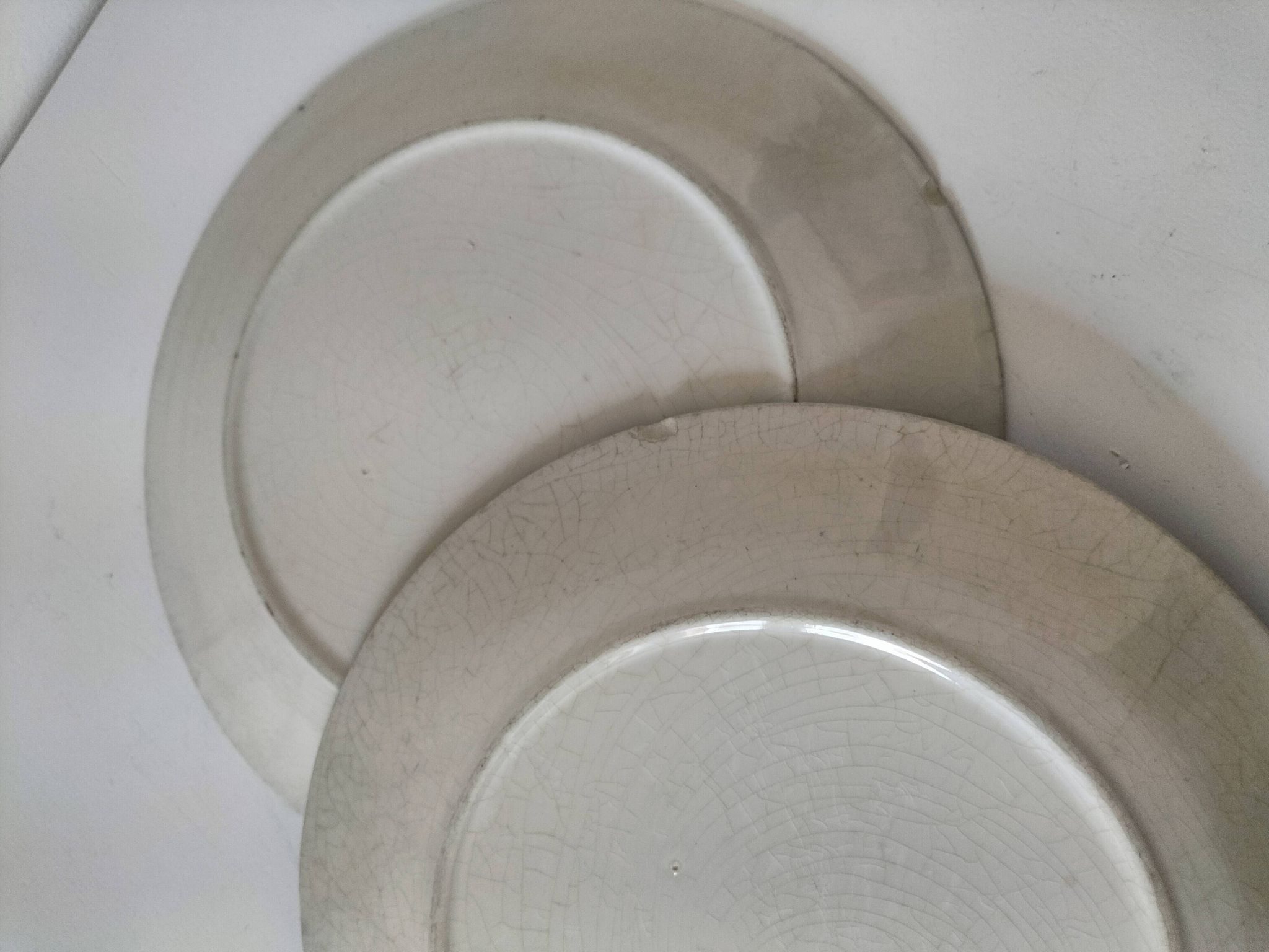 Two flat plates in earthenware with blue floral decoration.