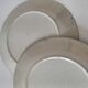 Two flat plates in earthenware with blue floral decoration.
