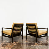 Paire de fauteuils orange B-7522 restaurés par Zenon Bączyk années 1960