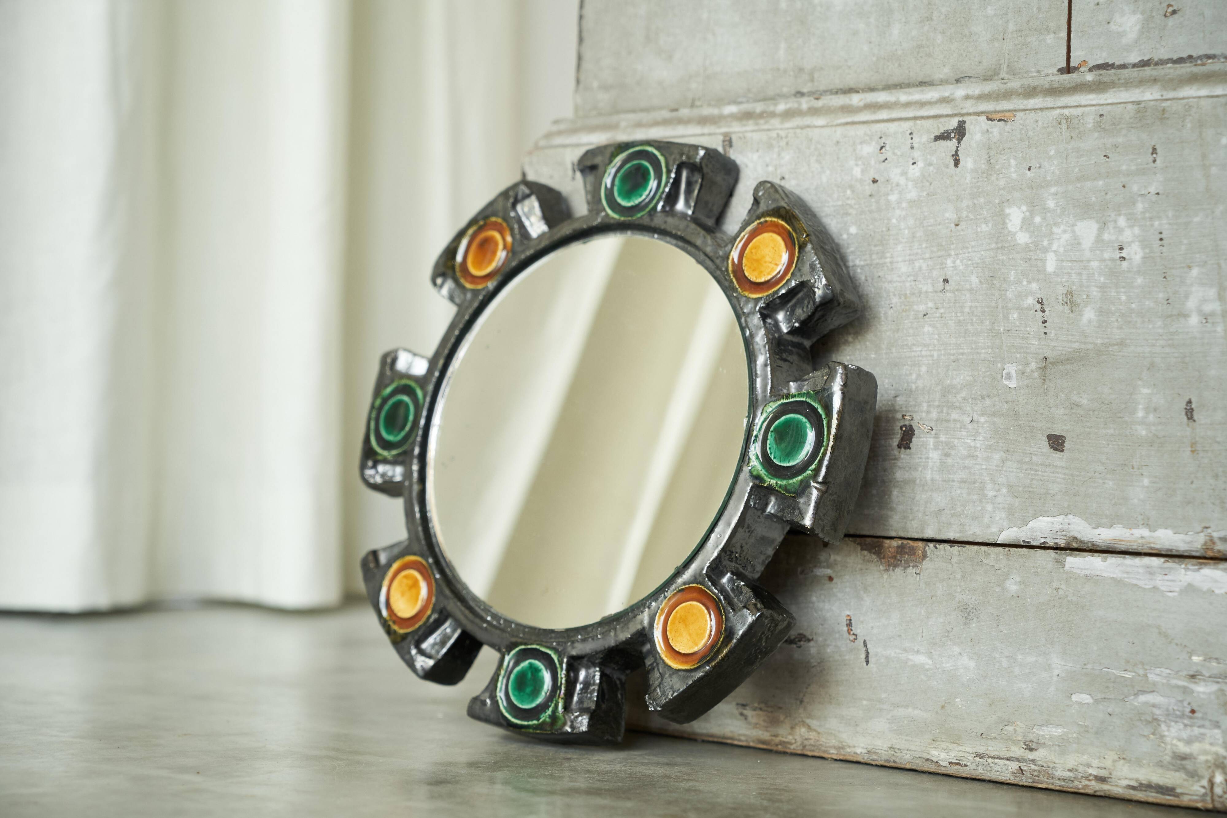 Atelier Berlemont Ceramic Wall Mirror 1960s