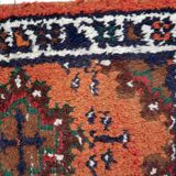 Tapis vintage du Moyen-Orient Hamadan fait main en laine – 41 x 58 cm 1970s