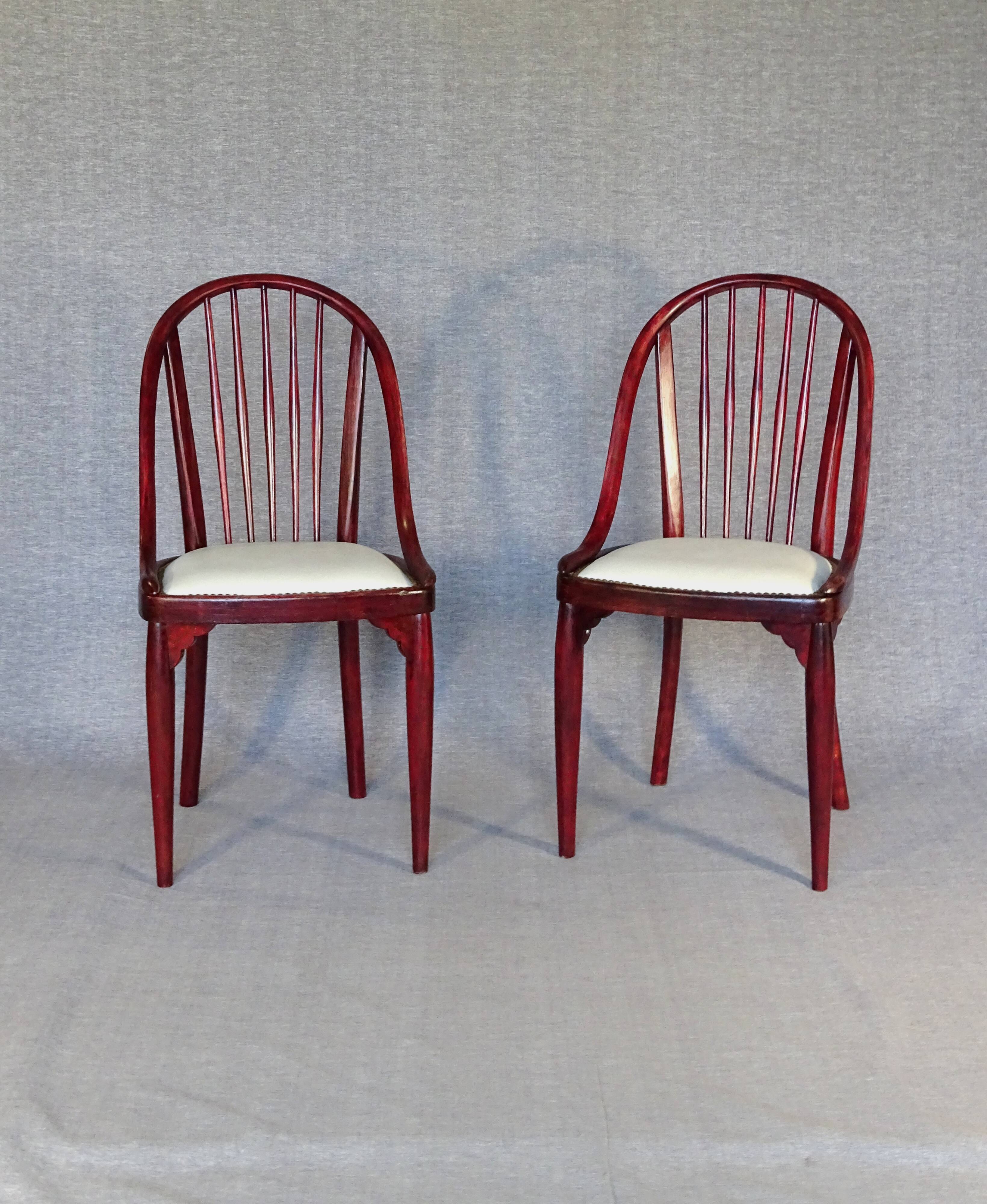Deux chaises Thonet N ° A846 - Otto Prutscher - 1925 -Assises cuir -