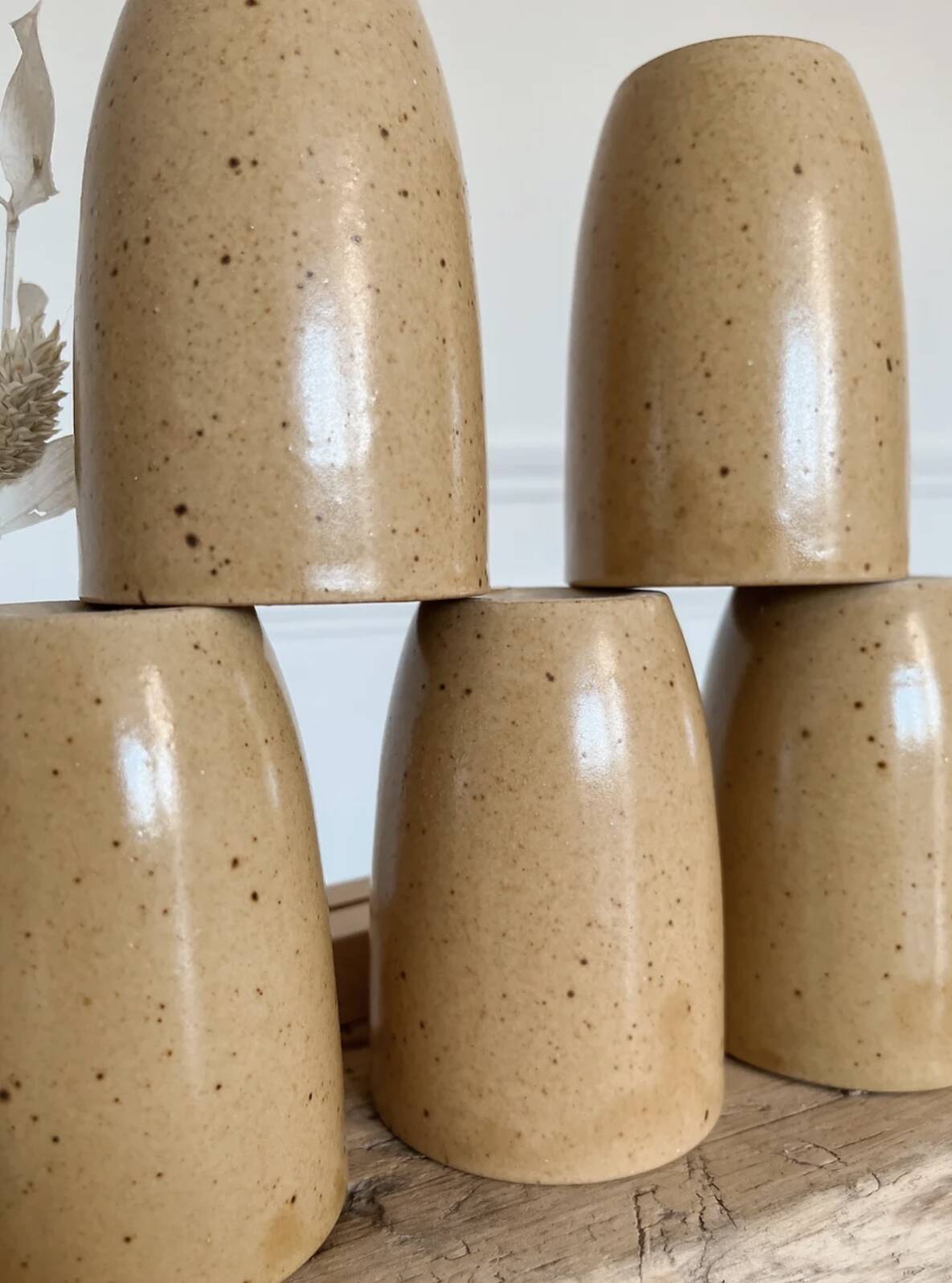Lot de Gobelets Digoin beige