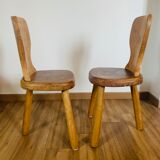 Pair of brutalist tripod chairs