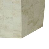 Vintage Octagonal Dining Table Travertine Natural Stone Italy 70s