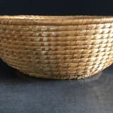 Vintage woven straw basket 29 cm