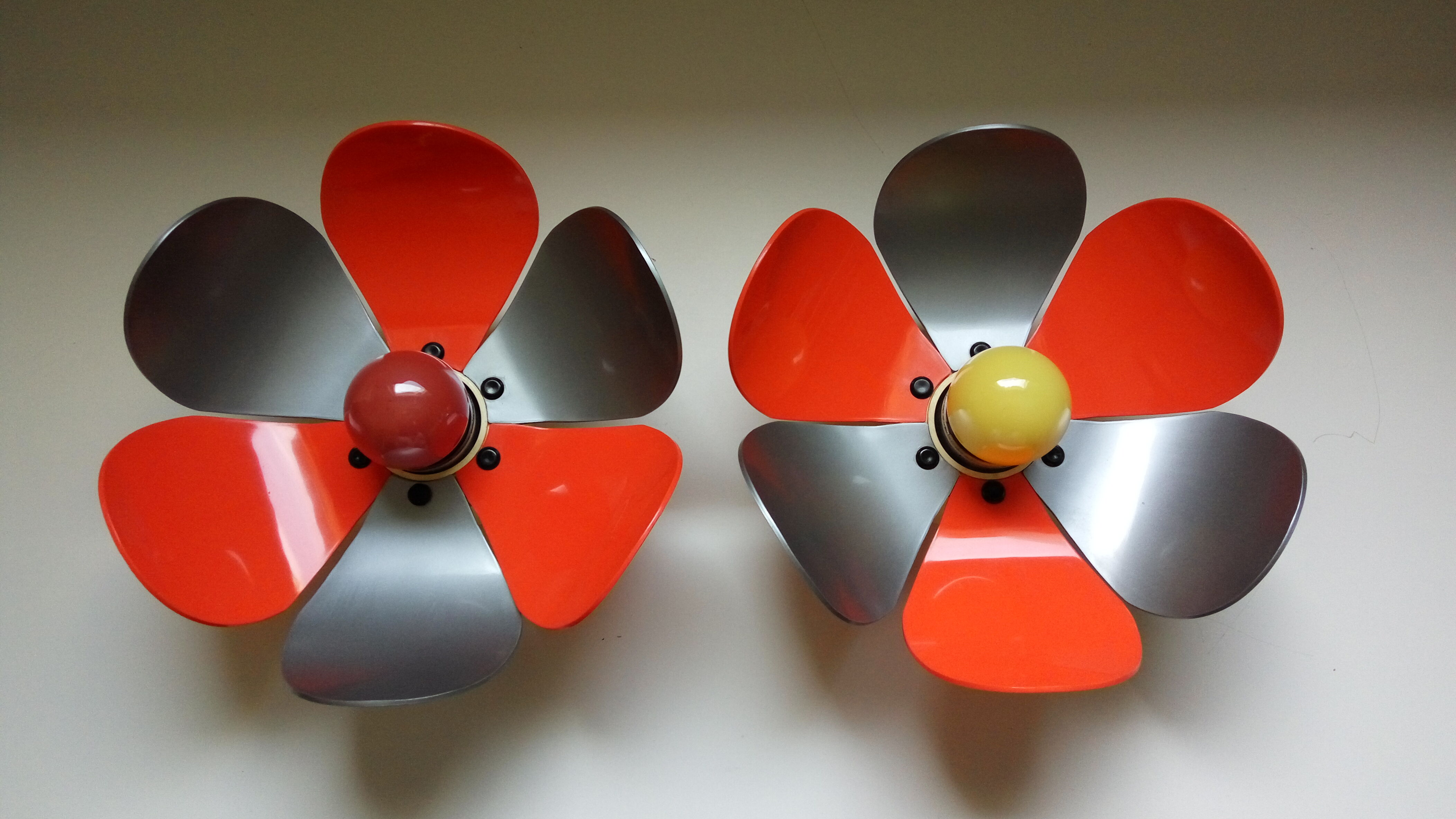 Sixties flower wall lamps