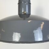 Industrial Grey Enamel Factory Pendant Lamp, 1960s